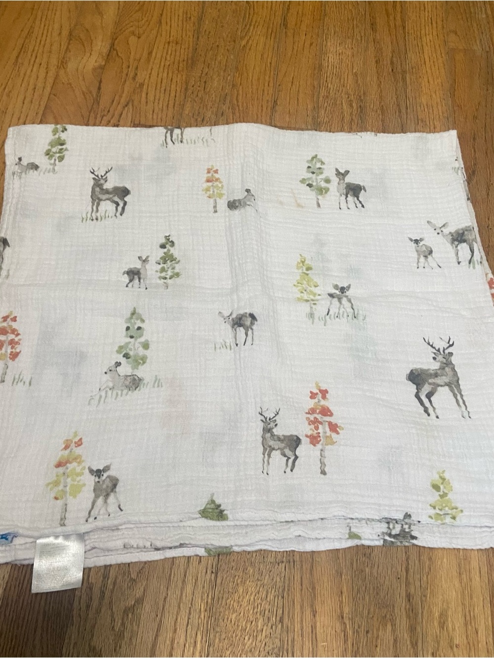 Little Unicorn Cotton Muslin Swaddle Blanket - "Oh Deer" Print (47" x 47")